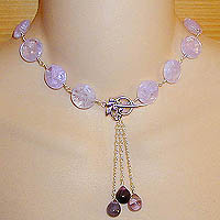 Lavender Quartz with Amethyst & Fluorite Necklace