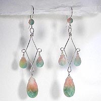 Faceted Candy Jade Chandelier Earrings