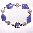 DKC ~ Blue Quartz & Pearl Bracelet with Chalcedony Clasp