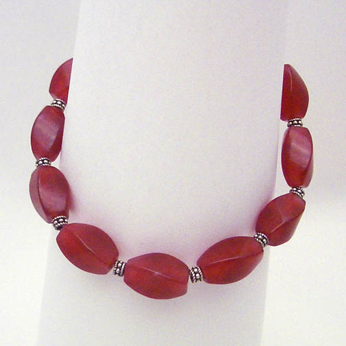 Ruby Jade & Bali Bracelet