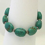 DKC ~ Turquoise Nugget & Bali Bracelet