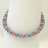DKC ~ Turquoise, Pink Jade & Vermiel Bracelet