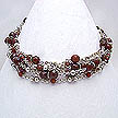 DKC ~ Carnelian & Silver Chain 6 Strand Necklace