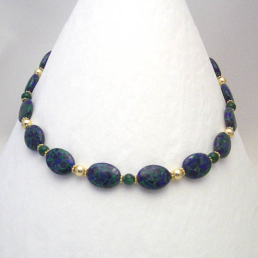 Azurite, Malachite, Vermiel & 14K Gold Fill Necklace