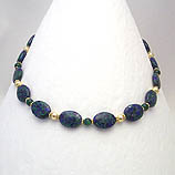 DKC ~ Azurite, Malachite, Vermiel & 14K Gold Fill Necklace