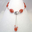 DKC ~ Cherry Quartz & Rainbow Moonstone Drop Necklace