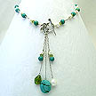 DKC ~ Turquoise, Peridot & Pearl Drop Necklace