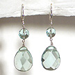 DKC ~ Faceted Aqua Quartz Teardrop Earrings