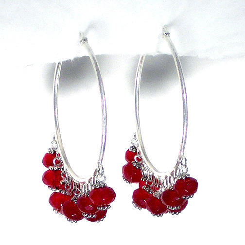 Ruby Jade & Bali Large Hoop Earrings