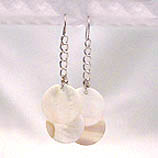DKC ~ Mother Of Pearl Disks on Sterling Chain Earrings