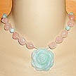 DKC ~ Amazonite Rose Necklace w/ Amazonite & Rose Quartz