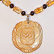 DKC ~ Bone Rose Necklace w/ Citrine & Garnet