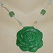 DKC ~ Green Aventurine Rose Necklace w/ Green Aventurine & Pearl