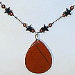 DKC ~ Red Jasper Teardrop Necklace w/ Hematite Stars