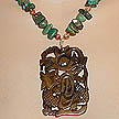 DKC ~ Jade Dragon Necklace w/ Turquoise & Crazy Lace Agate