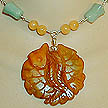 DKC ~ Jade Twin Fish Necklace w/ Yellow Jade & Green Aventurine