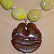 DKC ~ Jade Lovebird Necklace w/ Yellow Turquoise