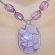 DKC ~ Ming Pottery Shard Necklace w/ Amethyst & Peridot