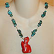 DKC ~ Coral Twig Necklace w/ Turquoise Chips