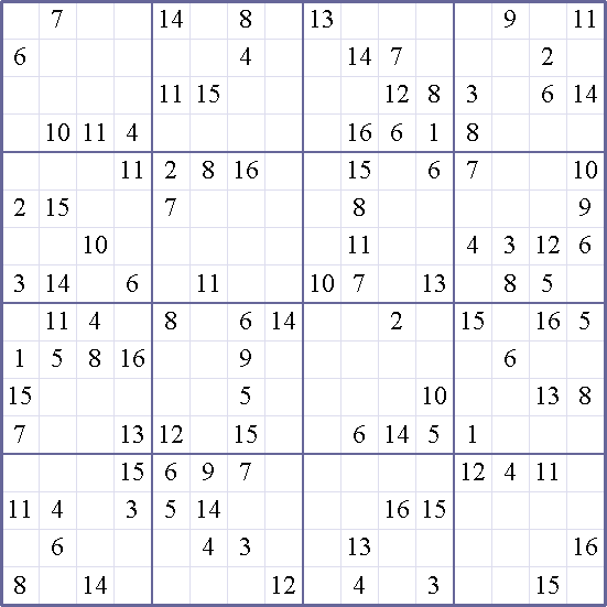 Sudoku Weekly Free Online Printable Sudoku Games! 16x16 crazy Puzzle